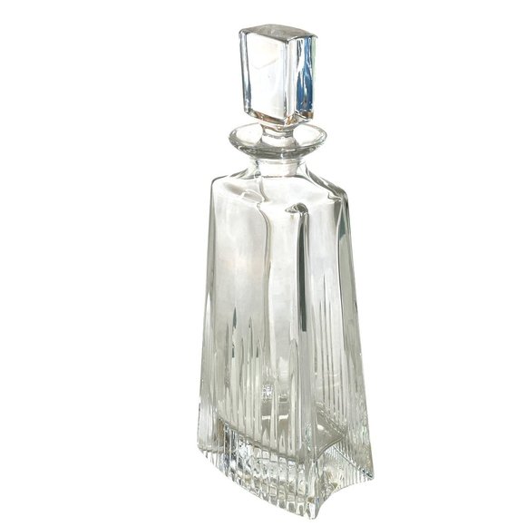Crystal Liquor Decanter and Stopper Vintage Glass 12" x 4.5" 24 oz - Picture 1 of 9